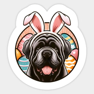 Neapolitan Mastiff's Easter Joy with Bunny Ears Sticker